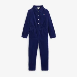 Sale Girls' Blue Velvet Jumpsuit Child Pants & Shorts