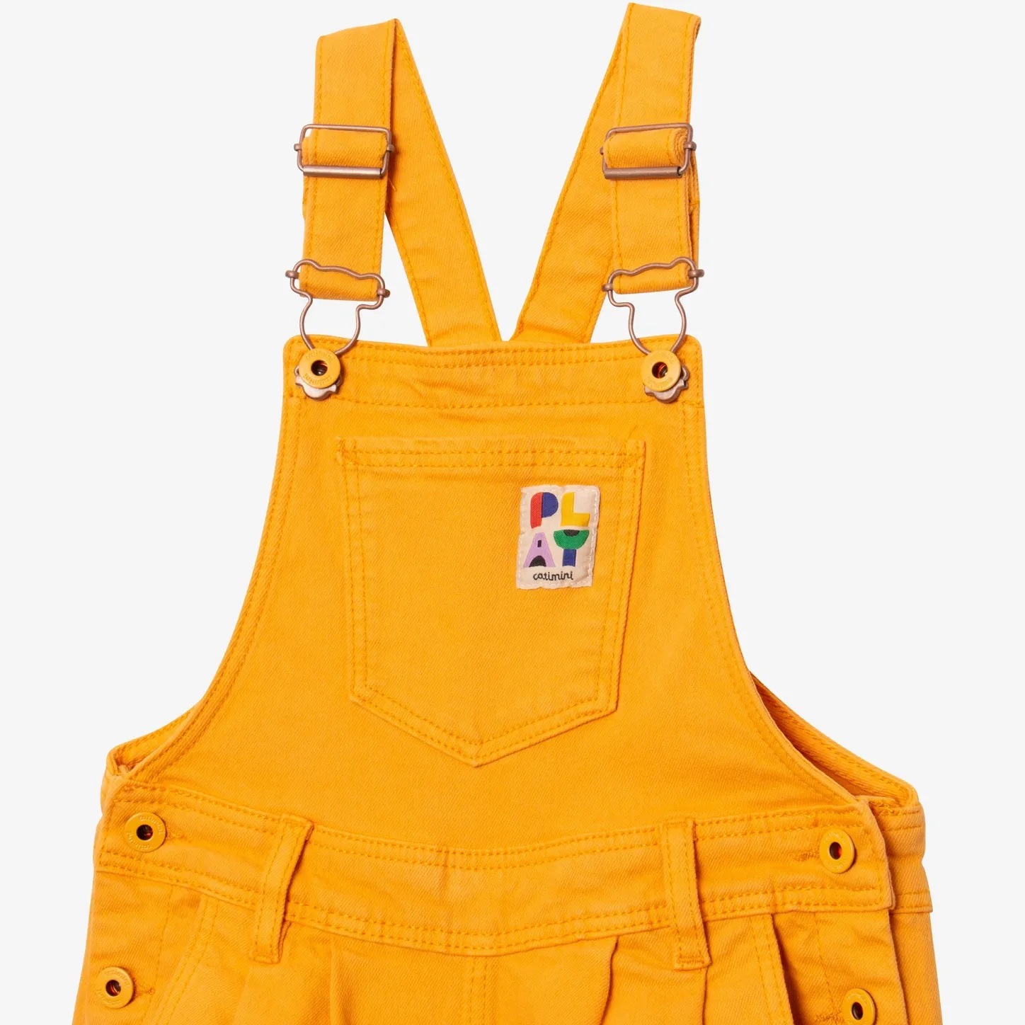 Fashion Girls' Deep Yellow Denim Overalls Child Pants & Shorts