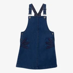 Sale Girls' Embroidered Denim Overall Dress Child Dresses & Skirts