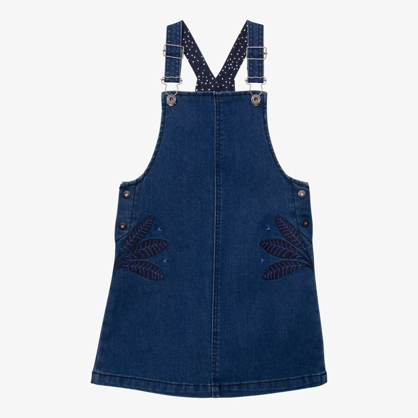 Sale Girls' Embroidered Denim Overall Dress Child Dresses & Skirts