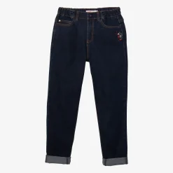 Outlet Girls' Embroidered Flower Jeans Child Pants & Shorts
