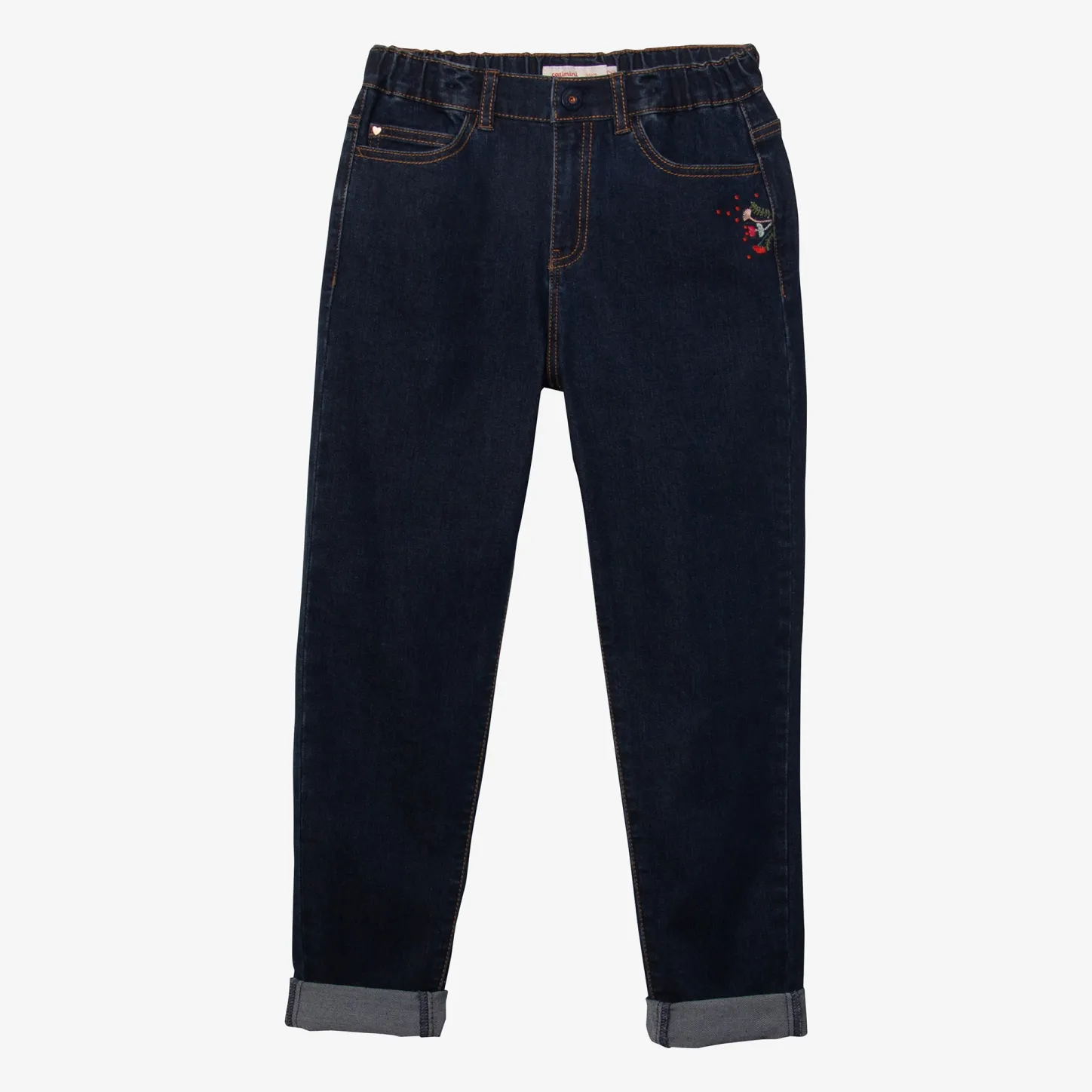 Outlet Girls' Embroidered Flower Jeans Child Pants & Shorts