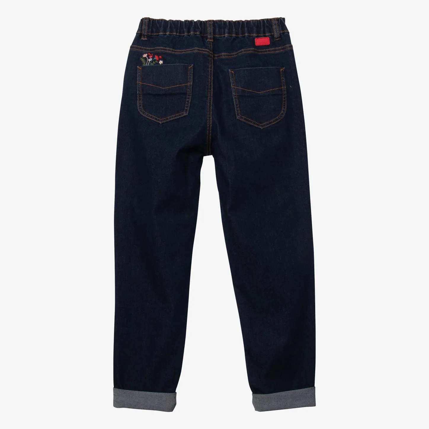 Outlet Girls' Embroidered Flower Jeans Child Pants & Shorts