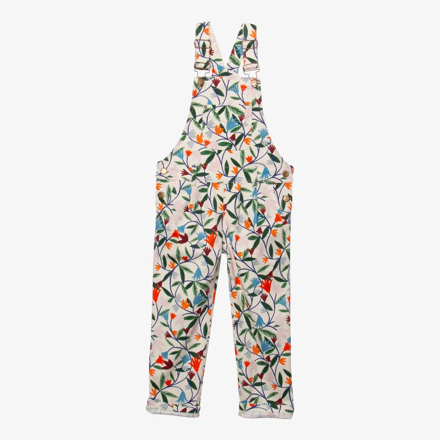 Discount Girls' Floral Print Overalls Child Pants & Shorts