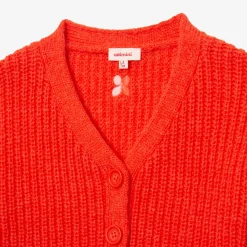 Best Girl's Fluffy Orange Cardigan Child Cardigans & Sweaters
