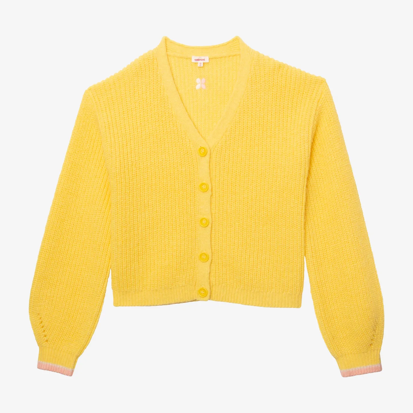 Discount Girl's Fluffy Yellow Cardigan Child Cardigans & Sweaters