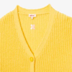 Discount Girl's Fluffy Yellow Cardigan Child Cardigans & Sweaters