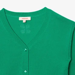 Outlet Girl's Green Knitted Cardigan Child Cardigans & Sweaters