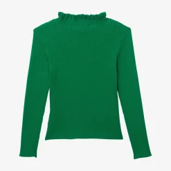 New Girls' Green Knitted Sweater Child Cardigans & Sweaters
