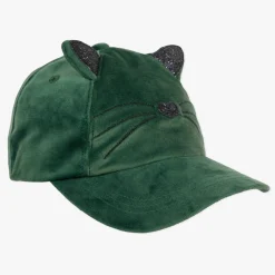 Hot Girls' Green Velvet Cat Hat Child Accessories