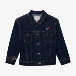 New Girls' Jean Jacket With Embroidered Flowers Child Cardigans & Sweaters
