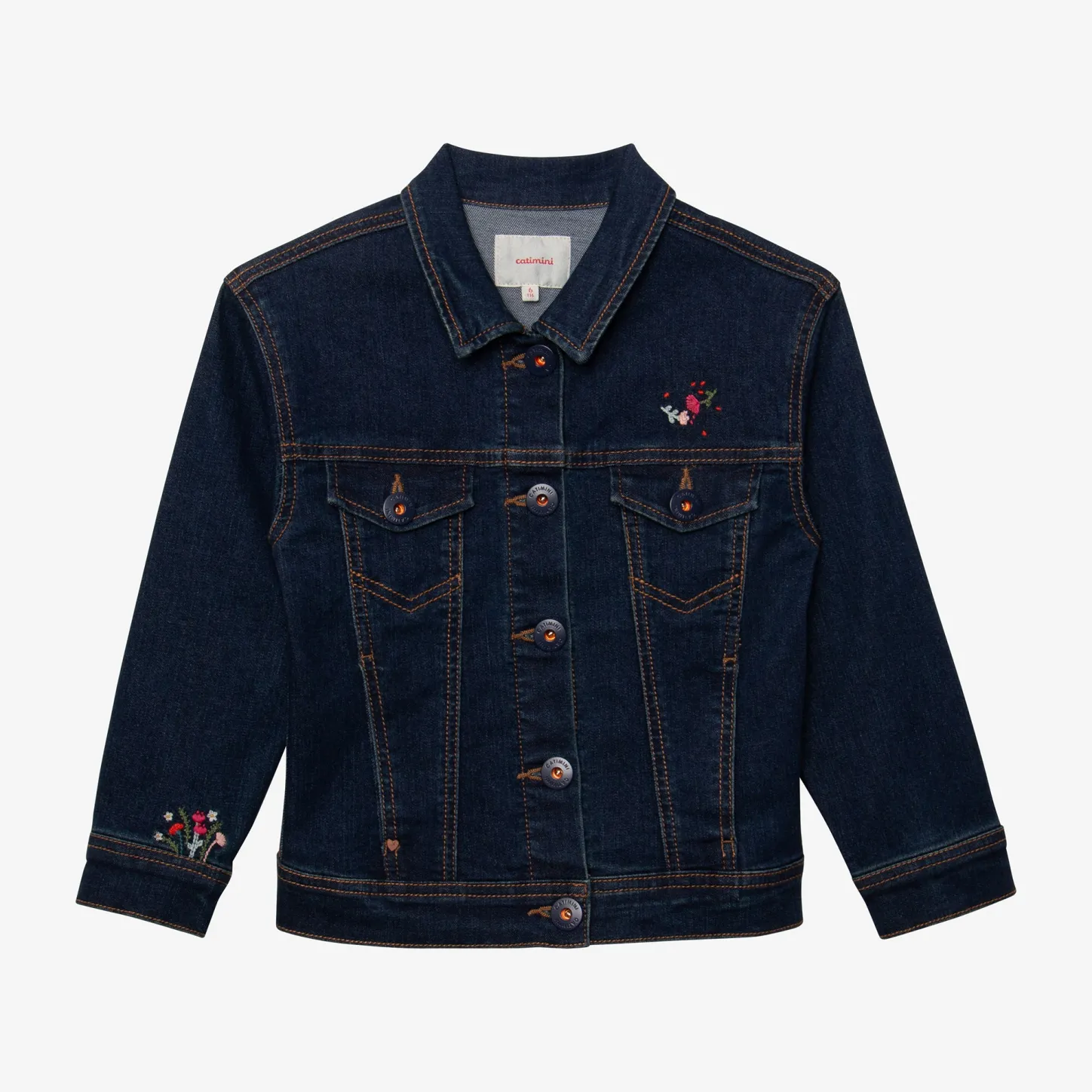 New Girls' Jean Jacket With Embroidered Flowers Child Cardigans & Sweaters
