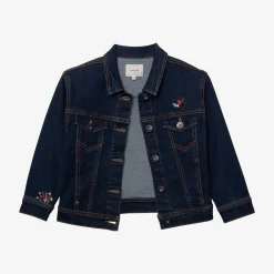 New Girls' Jean Jacket With Embroidered Flowers Child Cardigans & Sweaters