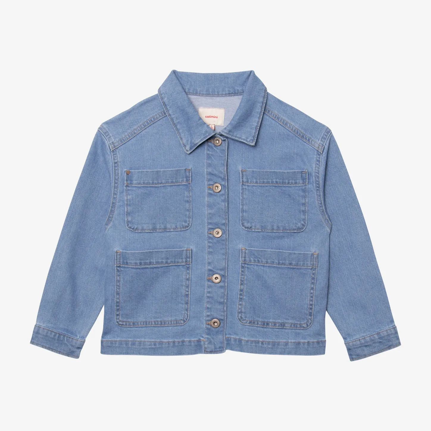 Outlet Girls' Jean Jacket With Embroidery On The Back. Child Cardigans & Sweaters