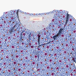 Fashion Girl's Micro-Floral Blouse With Snap Buttons Child T-Shirts & Tops
