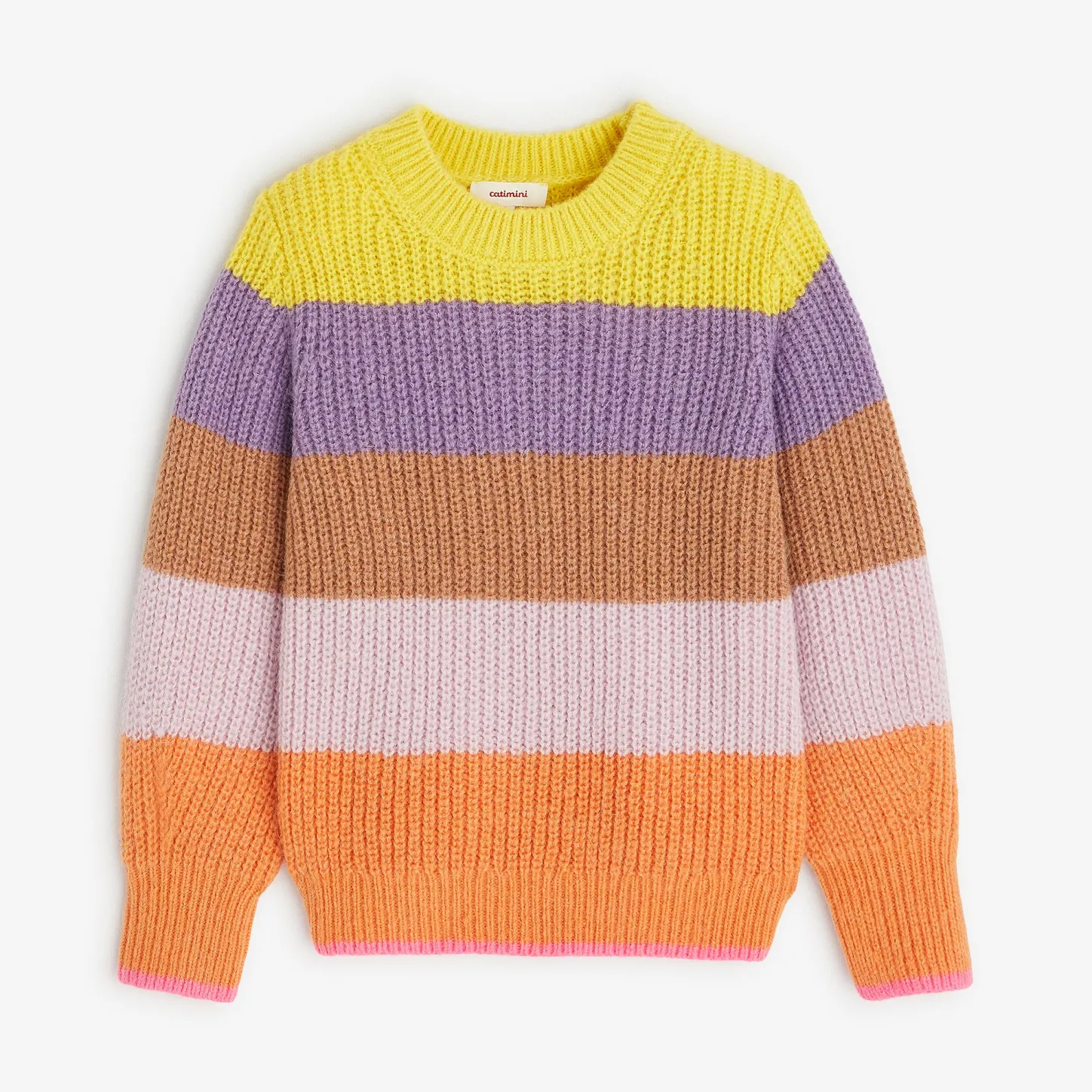 Best Girls' Neon Yellow Knitted Sweater Child Cardigans & Sweaters