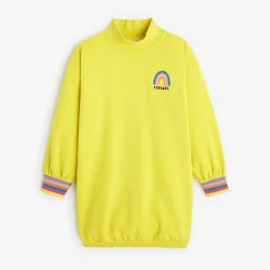 Fashion Girls' Neon Yellow Long Sleeve Dress Child Dresses & Skirts