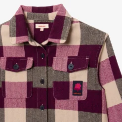 New Girls' Purple Gingham Overshirt Child Outerwear