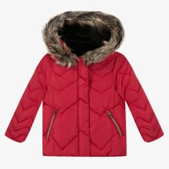 Best Girls' Red Coated Padded Jacket Child Outerwear