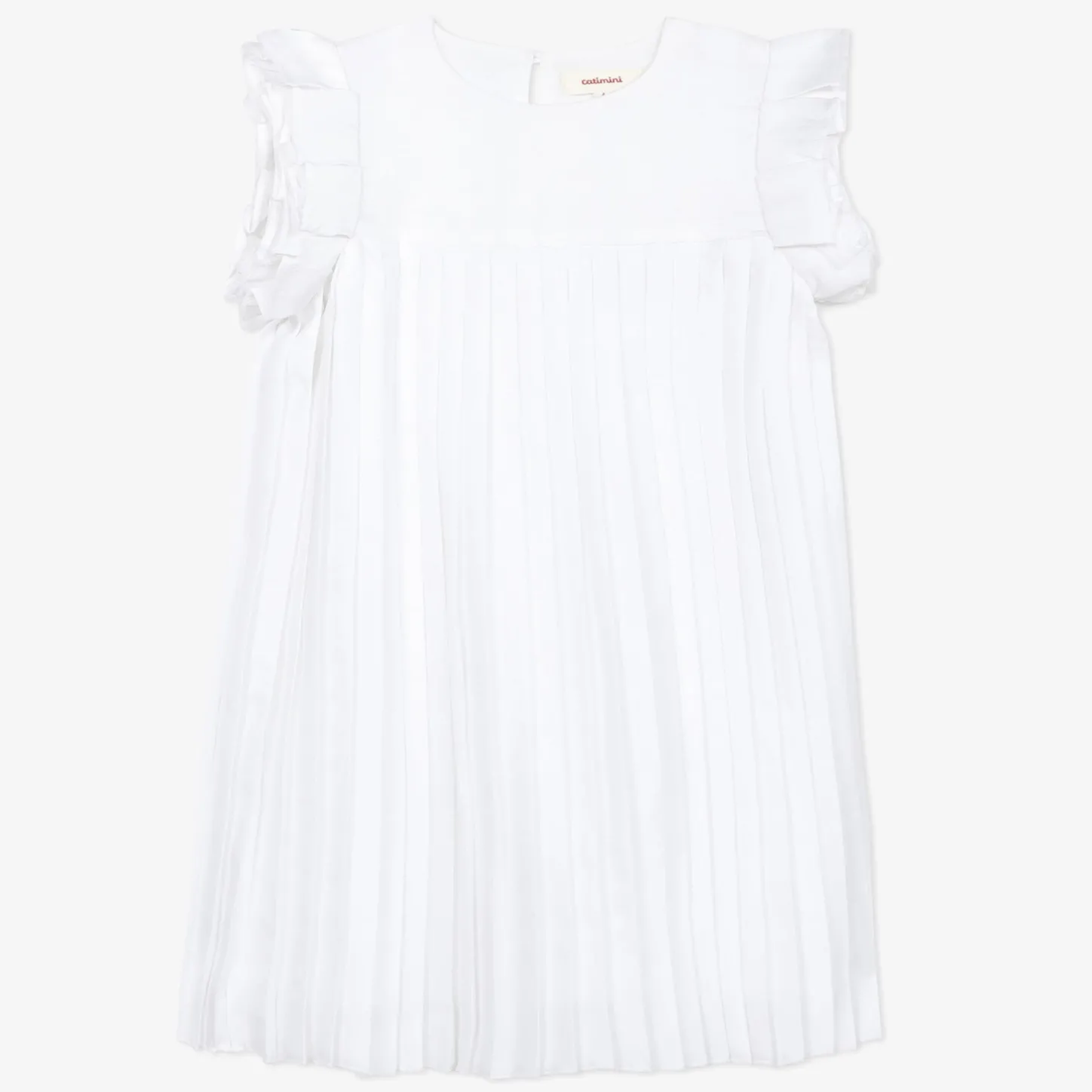 Sale Girls' White Pleated Dress Child Dresses & Skirts