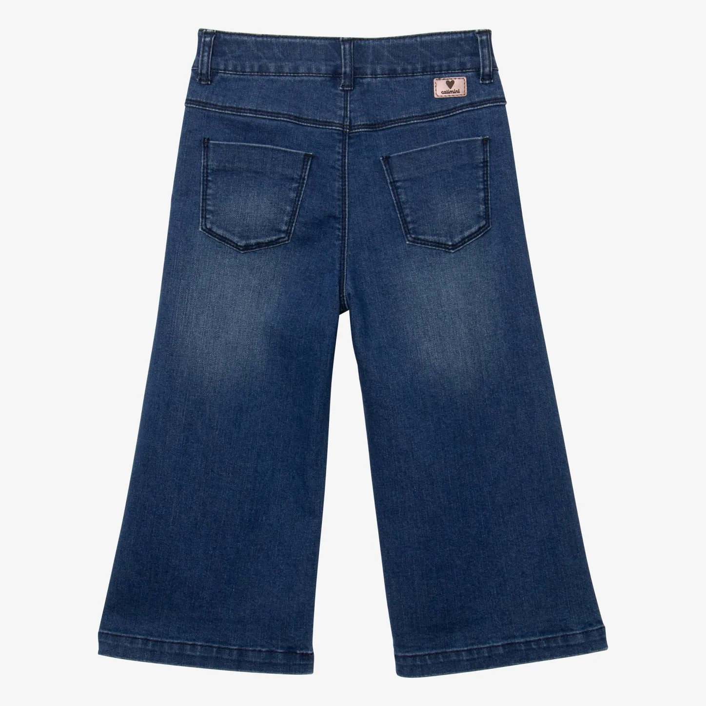 Best Girl's Wide-Leg Blue Embroidered Jeans Child Pants & Shorts