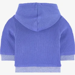 Outlet Newborn Boy Blue Reversible Hooded Cardigan Child Cardigans & Sweaters