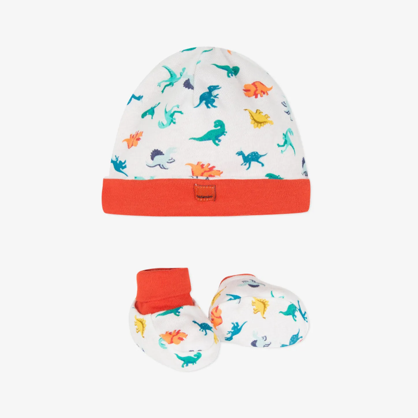 New Newborn Boy Bonnet And Booties Set In Dinosaur Print Child Accessories