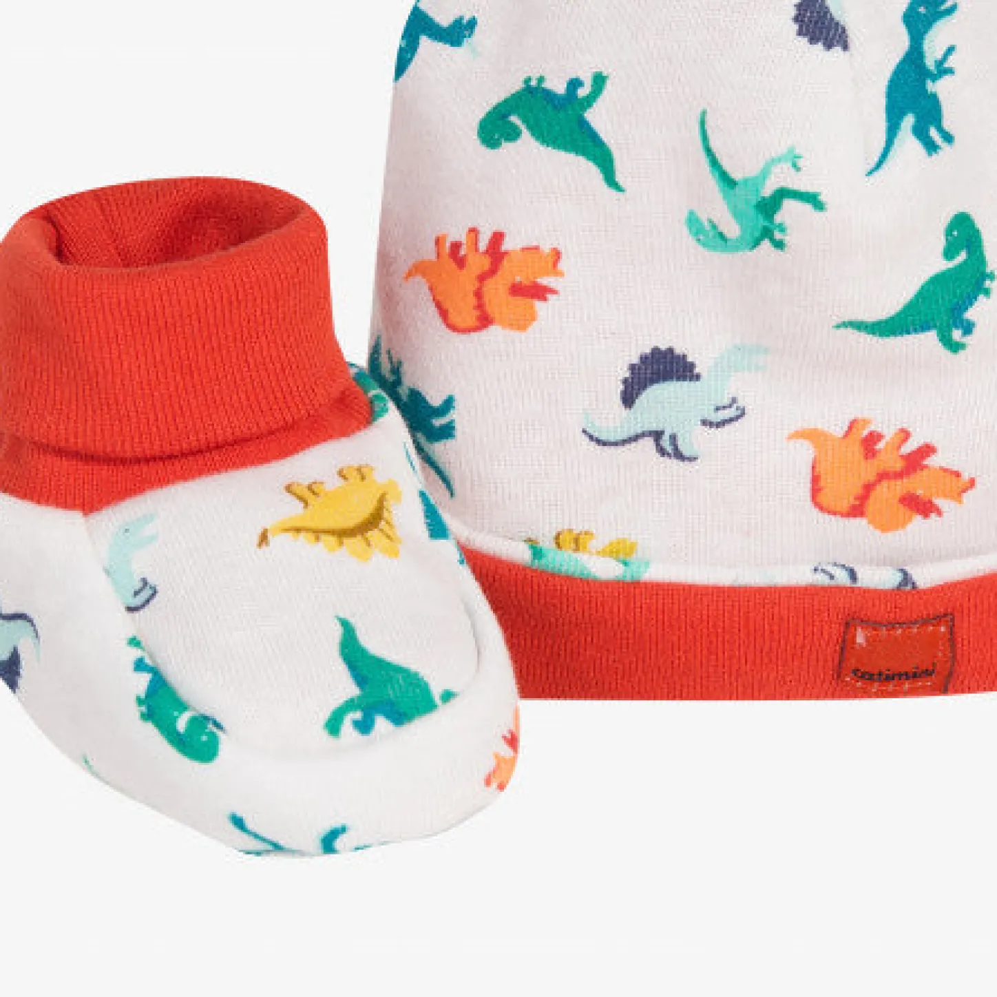 New Newborn Boy Bonnet And Booties Set In Dinosaur Print Child Accessories