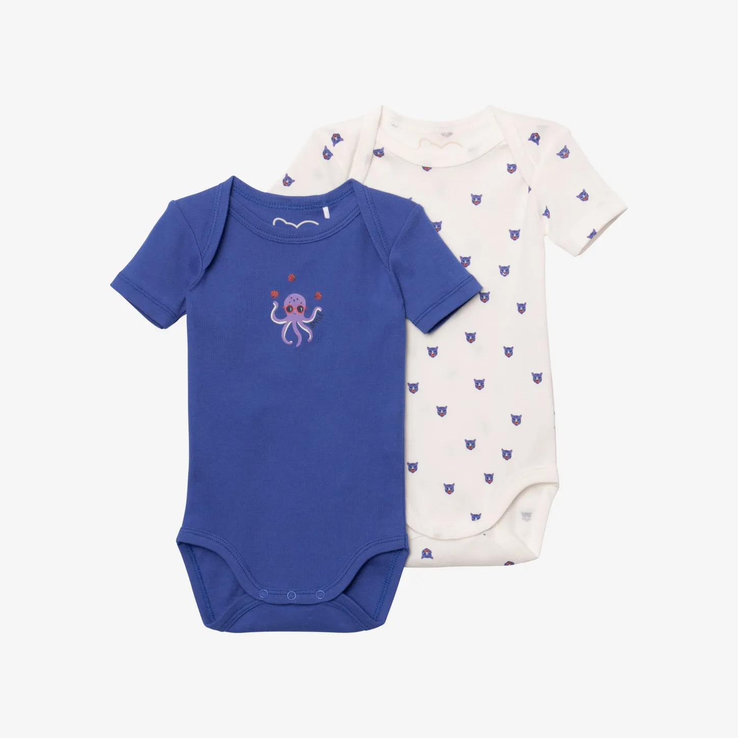 Online Newborn Boy's Blue And Ecru 2-Pack Bodysuits Child Pajamas & Bodysuits