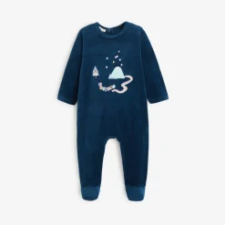 New Newborn Boys' Blue Velvet Footie Pajama Child Pajamas & Bodysuits