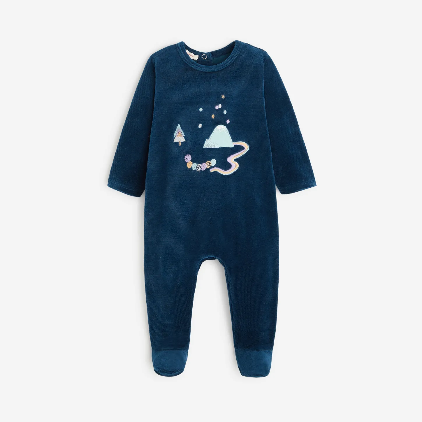 New Newborn Boys' Blue Velvet Footie Pajama Child Pajamas & Bodysuits