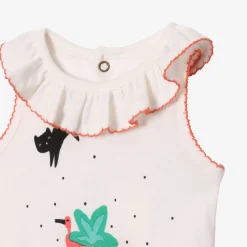 Sale Newborn Girl Bodysuit With Ruffled Collar Child Pajamas & Bodysuits