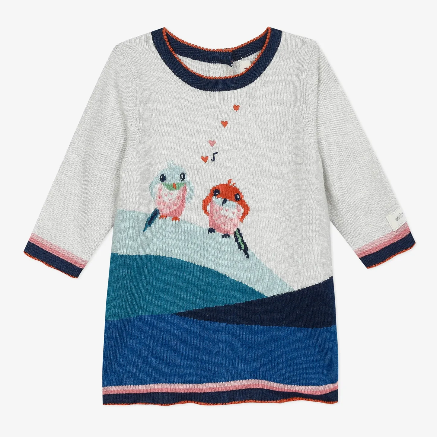 Sale Newborn Girl Jacquard Knit Dress With Birds Child Dresses