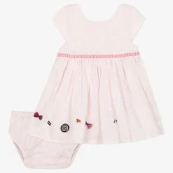 Online Newborn Girl Light Pink Dress And Bloomer Set Child Dresses