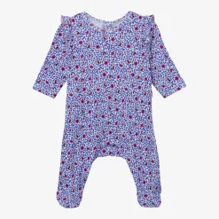 Hot Newborn Girl's Footie Pajama With Micro Flowers Child Pajamas & Bodysuits