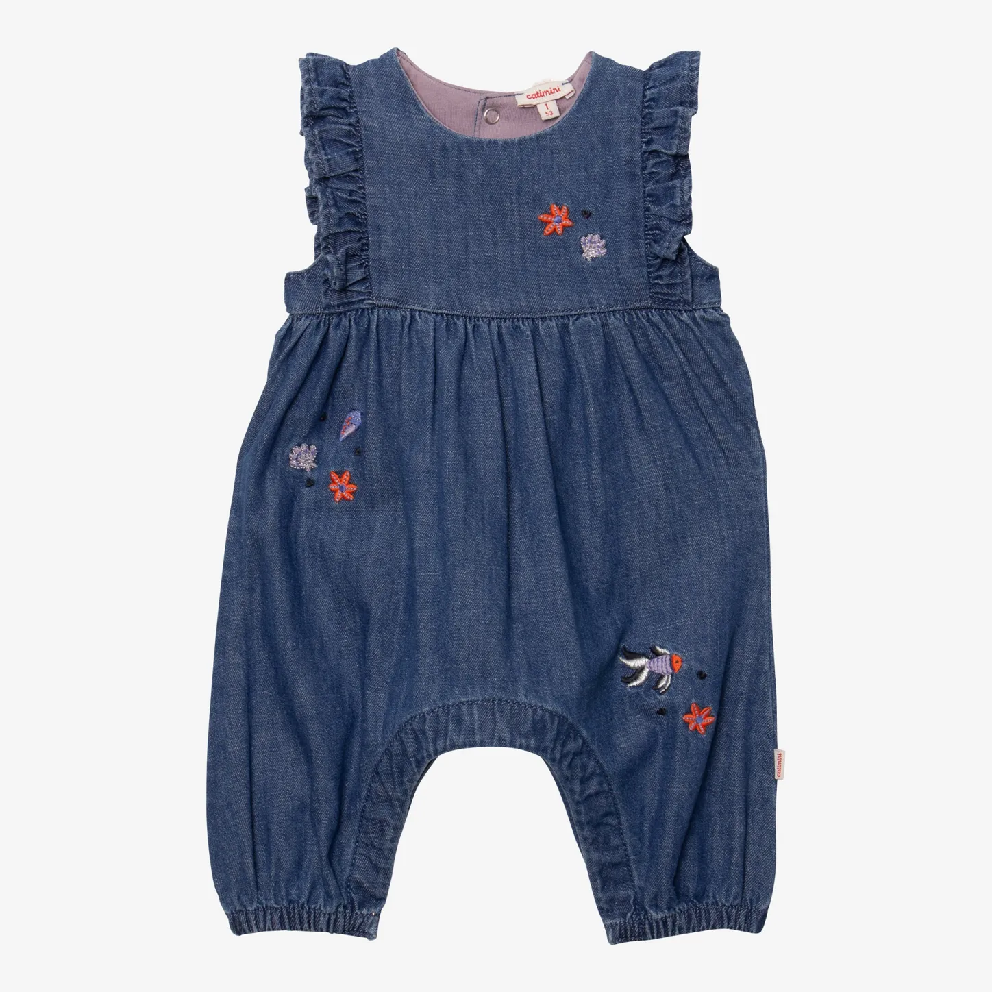 Hot Newborn Girls' Long Embroidered Denim Jumpsuit Child Rompers & Jumpsuits