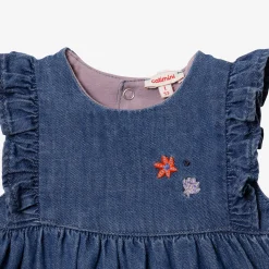 Hot Newborn Girls' Long Embroidered Denim Jumpsuit Child Rompers & Jumpsuits