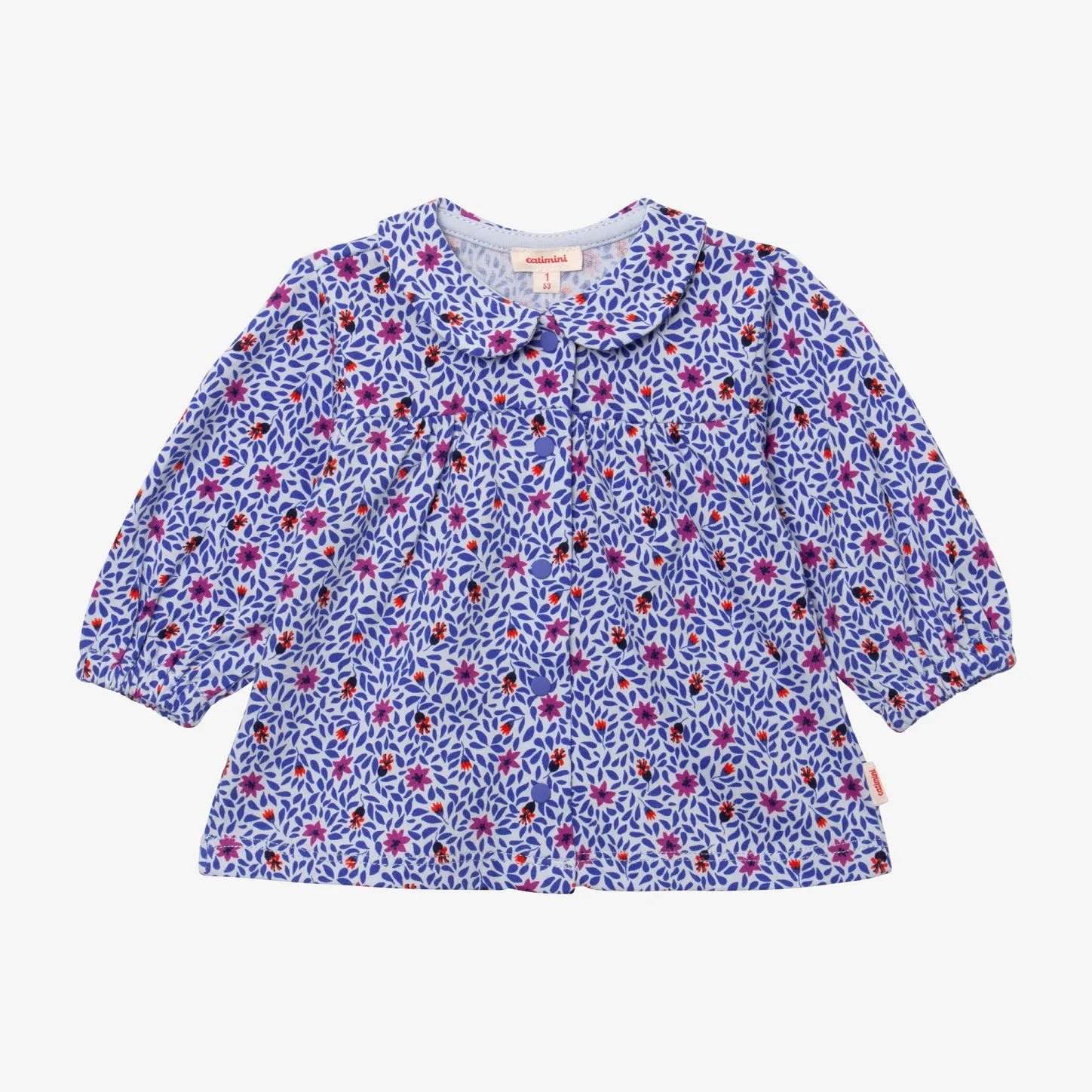 Fashion Newborn Girls' Micro-Flower Snap-Fastened Jersey Blouse Child Tops