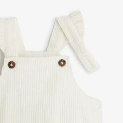 Clearance Newborn Girls' Off White Corduroy Overalls Child Dresses