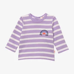Fashion Newborn Girls' Purple Striped T-Shirt Child Tops